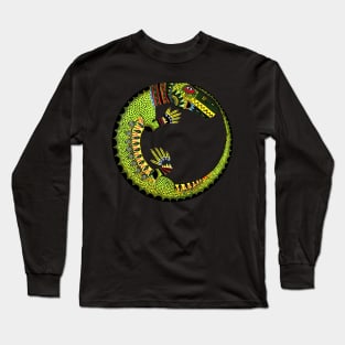 Crocodile Ethnic Folk Art Sticker Long Sleeve T-Shirt